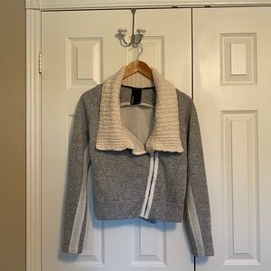 Moto style knit sweater